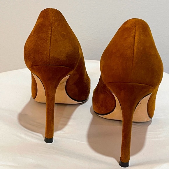 Stuart Weitzman signature Anny Style Size 7B 95mm Coffee Brown Suede Pump - Picture 7 of 10